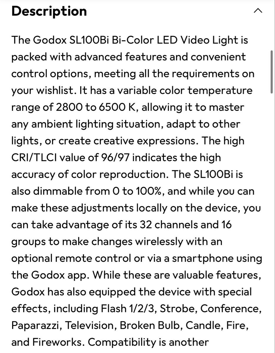 Godox Lampen: Godox SL100Bi Continuous Light 100W LED Black – Neu (gemäss Beschreibung) aus Schlieren von sch_7wfd 3