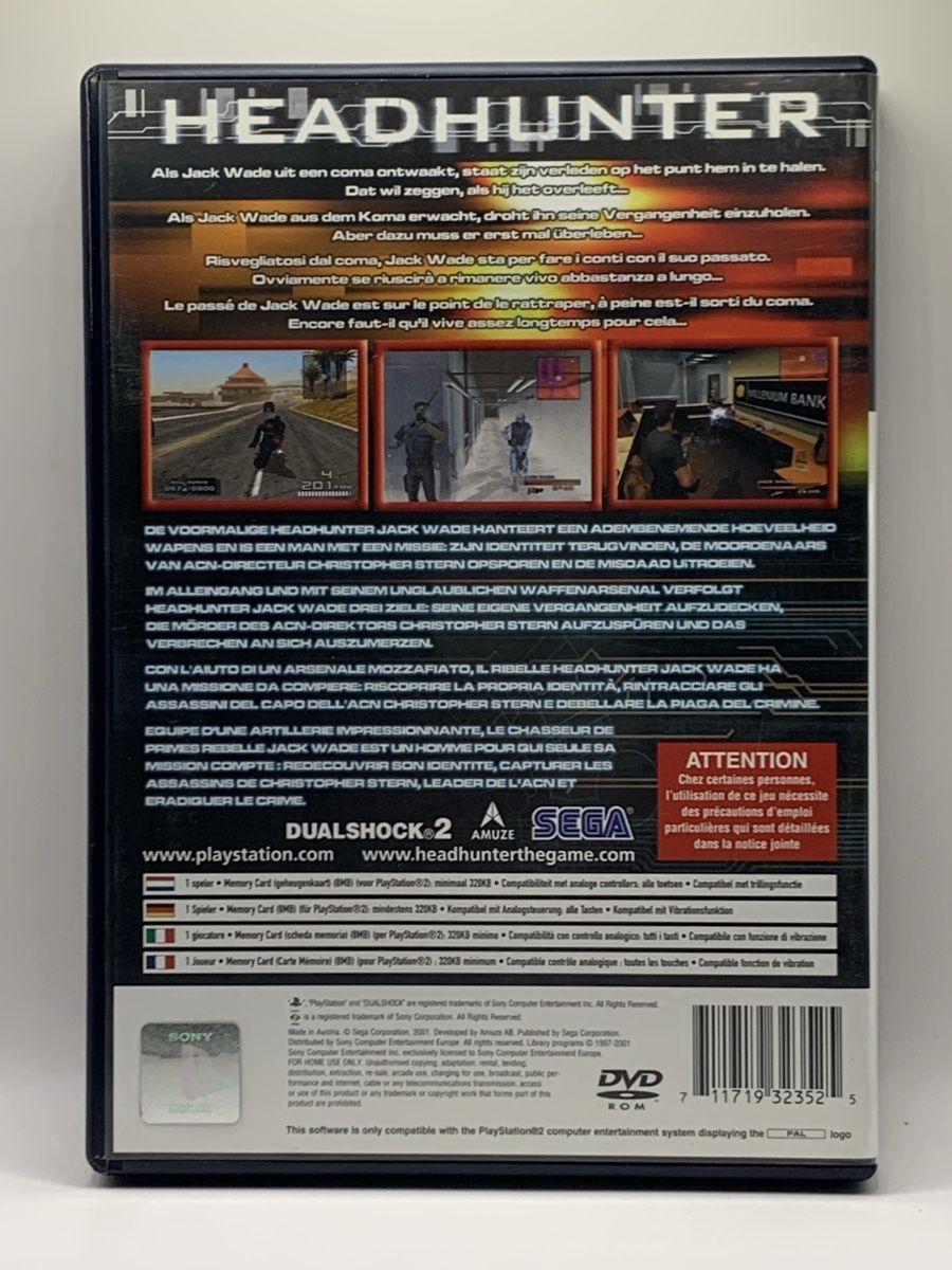 Sony Giochi: Headhunter - PS2 – Usato da Ostermundigen venduto da RG-Collector 1