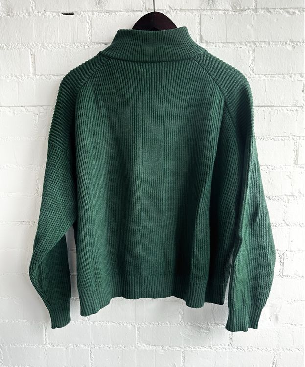 Grüner Zip-Pullover mit Rollkragen von Zara M (Gebraucht) in