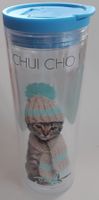 Grand verre thermos en plastique avec couvercle - Chat