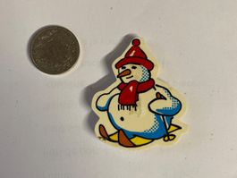 Magnet - vintage bonhomme de neige ski