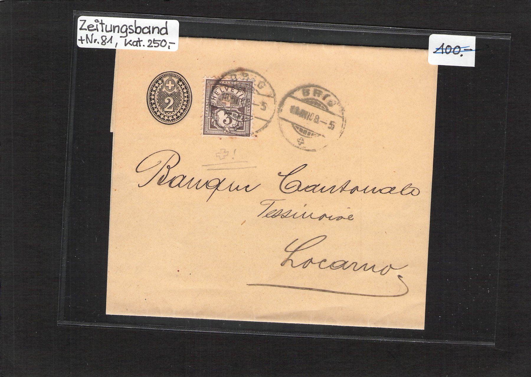 Tutti i francobolli: Zeitungsband + Nr.81, Kat. 250.- – Usato da Reichenburg venduto da Pipo-67