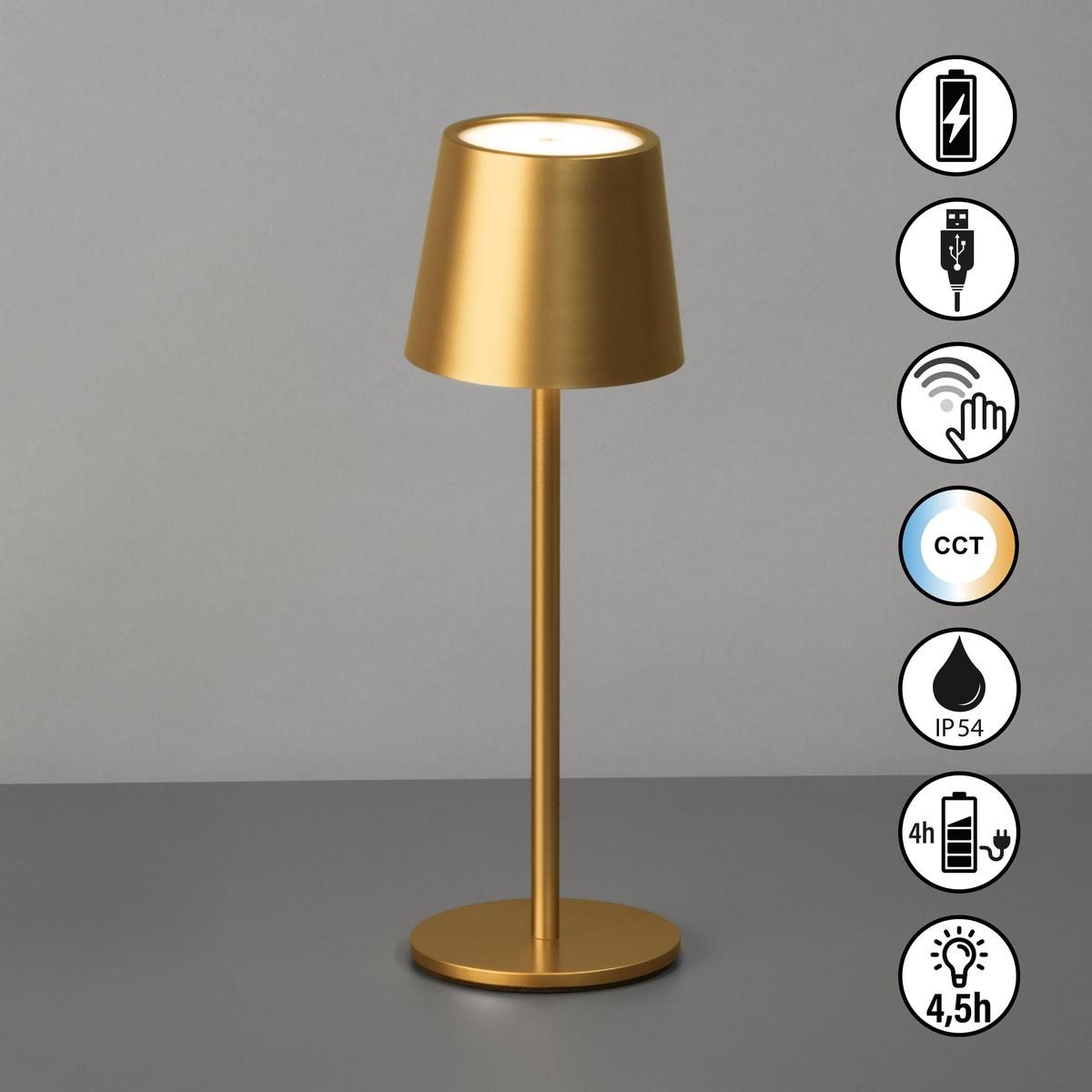 Lampen: LED Aussen Tischleuchte Gold, 28 cm Höhe – Neu (gemäss Beschreibung) aus Kreuzlingen von Smart-Light 1