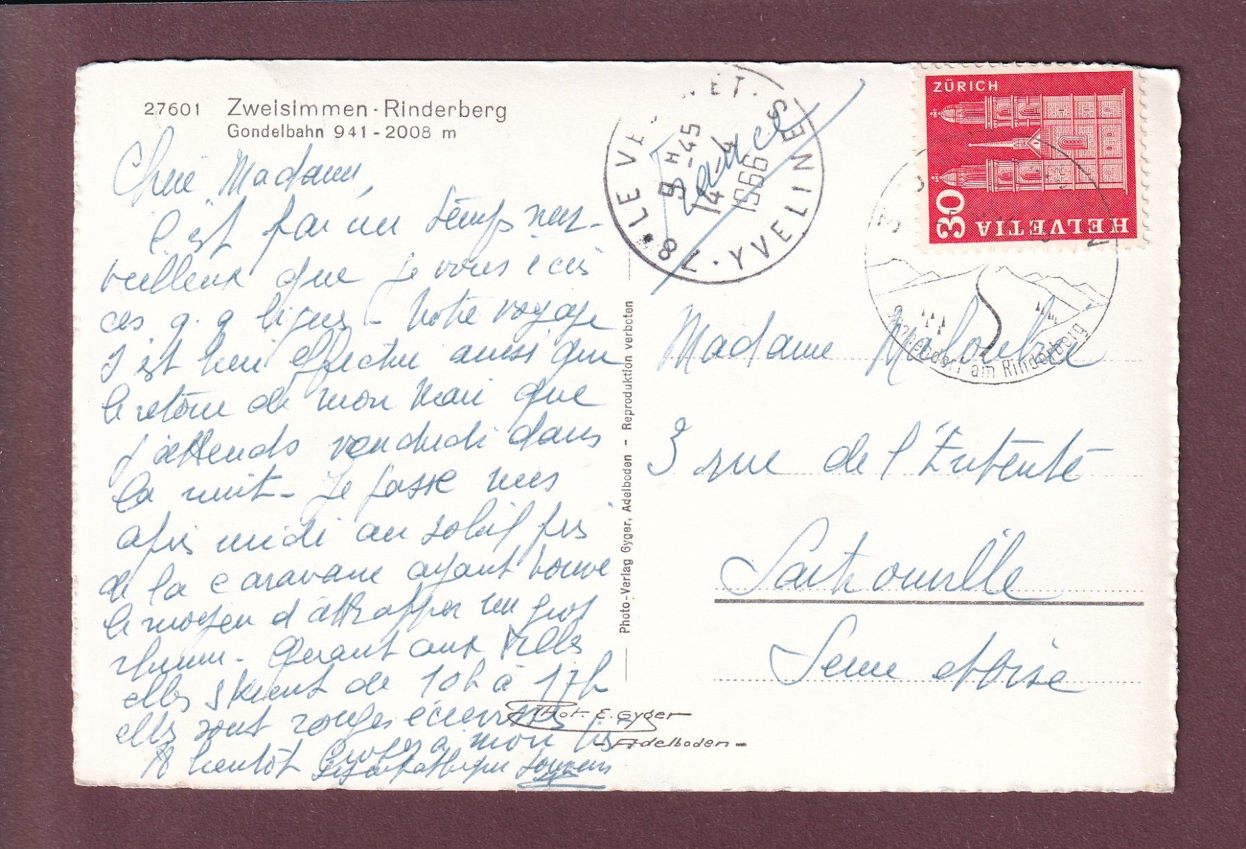 Cartoline postali: ZWEISIMMEN-RINDERBERG - 5 Bilder - 1966 – Usato da Pully venduto da nicecards 1
