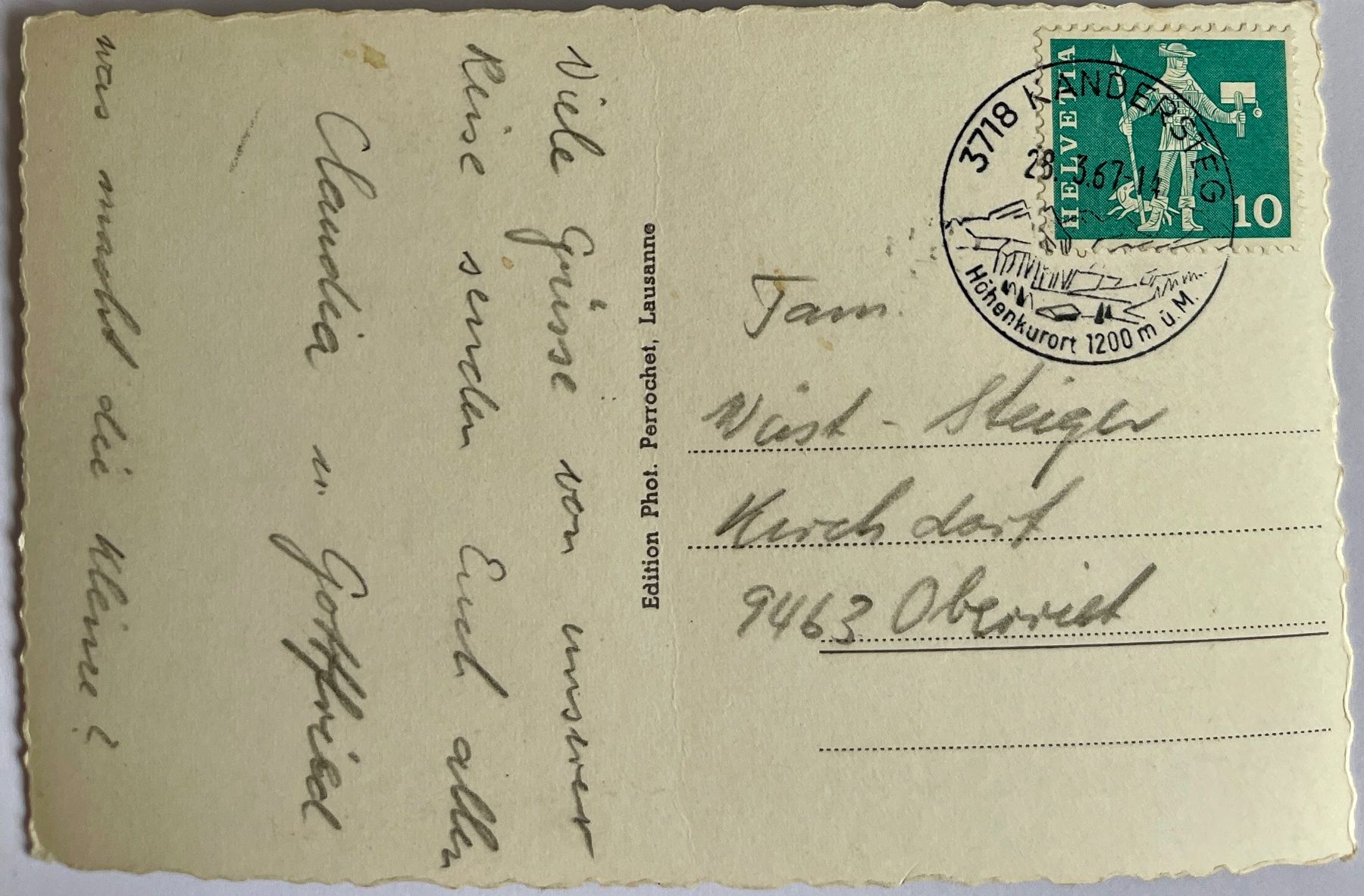 Cartoline postali: KANDERSTEG - mit Birre 1967 – Usato da Lutry venduto da Ediego 1