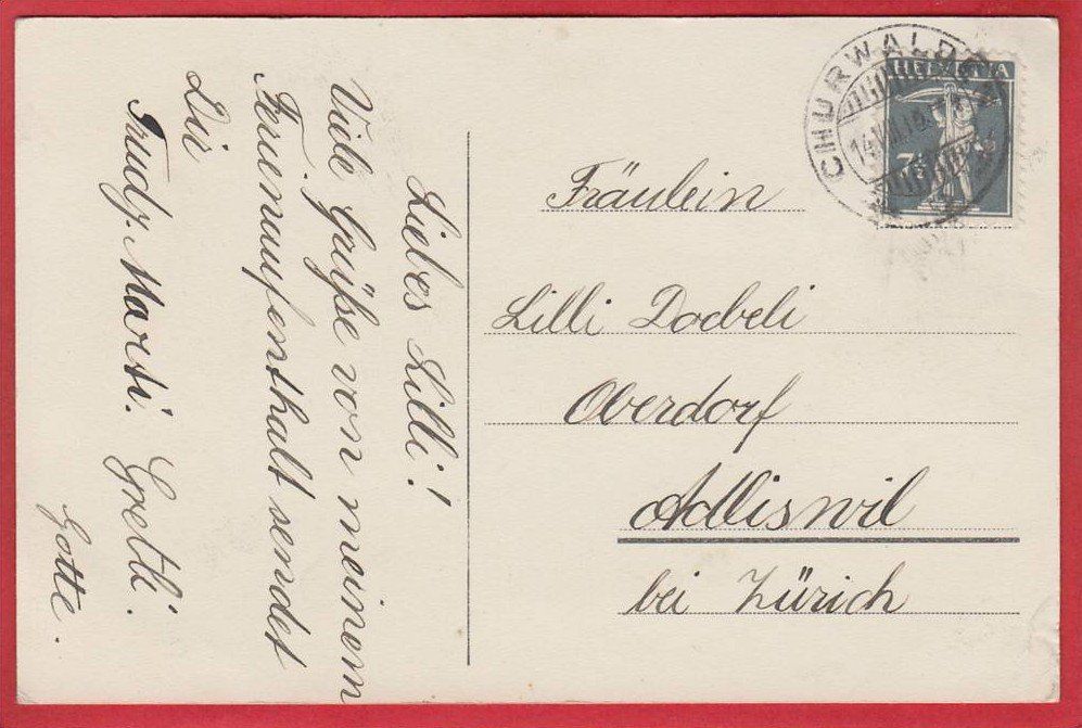 Cartoline postali: PARPAN, TEILANSICHT 1918 – Usato da Grüningen venduto da Kartenlaube 1