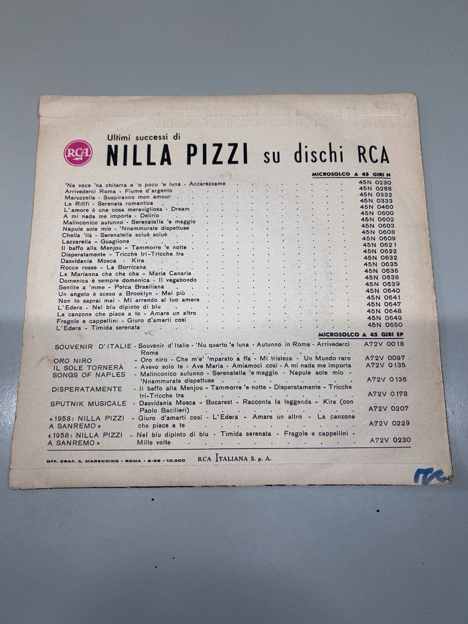 Dischi in vinile: 45 giri "Venticello de Roma / A Roma è sempre primavera" – Usato da Giubiasco venduto da LorisVale 3