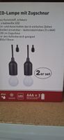 LED-Lampe Zugschur 2er Set kaltweiss schwarz Batterie