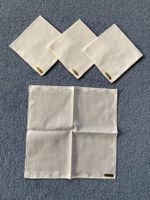 4 Stück Stoff-Taschentücher weiss 30x30 cm 100 % Cotton NEU!