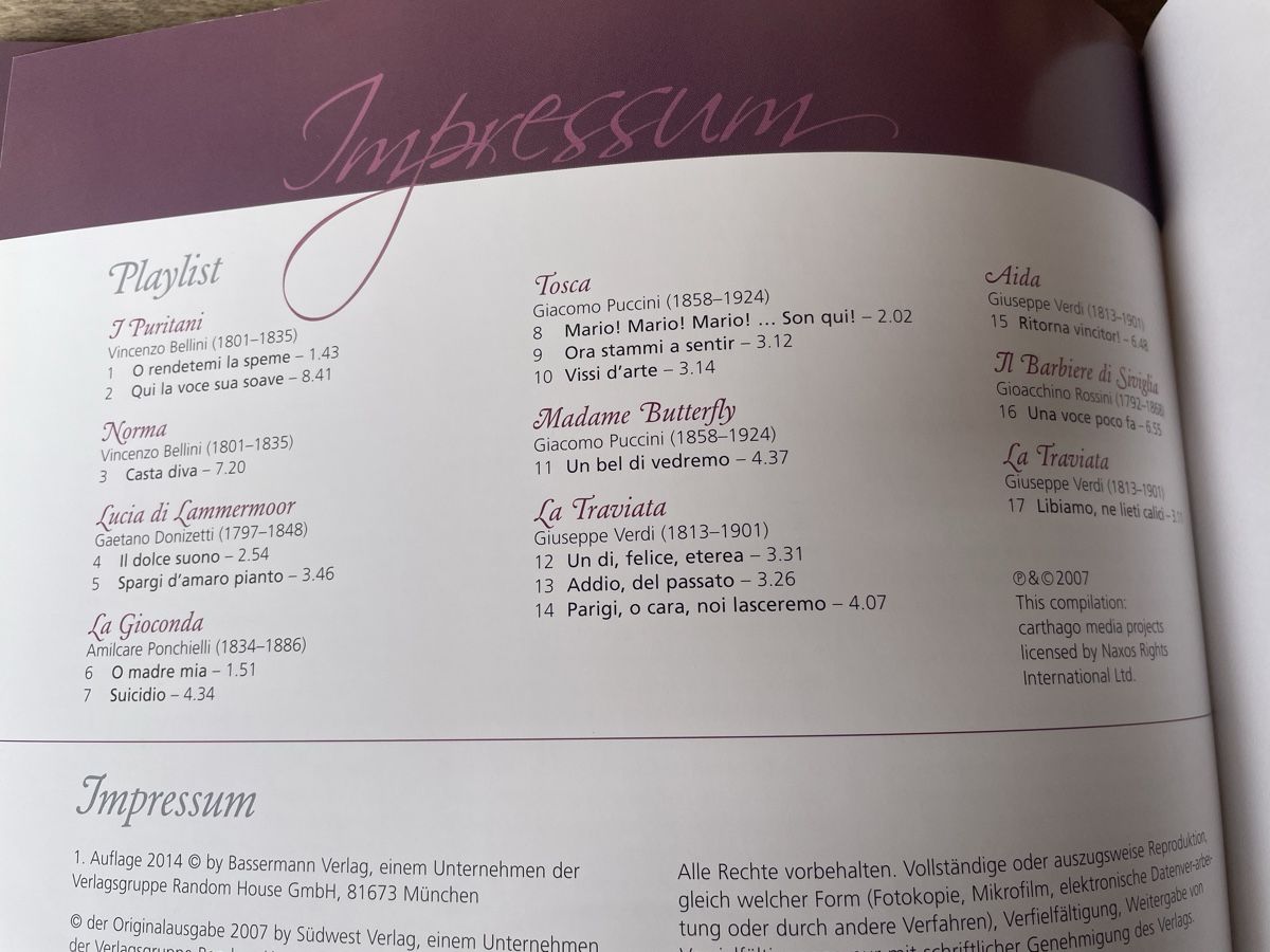 Libri: Maria Callas Lieblingsrezepte Buch + CD – Nuovo (secondo la descrizione) da Wildensbuch venduto da Mangosteen7 6
