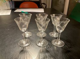 6 Likör Gläser 