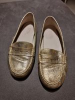 Micahel Kors Loafers Gold Leder Grösse 7 M