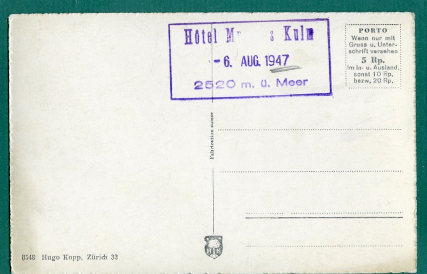 Ansichtskarten: Piz Palü, 1947, ungelaufen – Gebraucht aus Sargans von Hausi1951 1