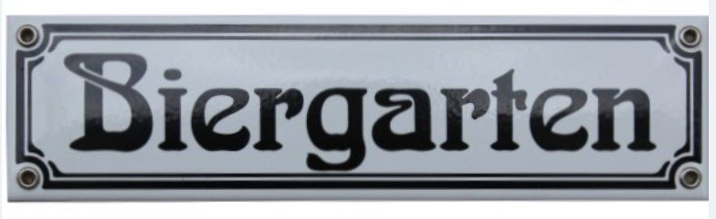 Insegne: Emailschild - Biergarten – Nuovo e nell'imballaggio originale da Ennetbürgen venduto da open24shop