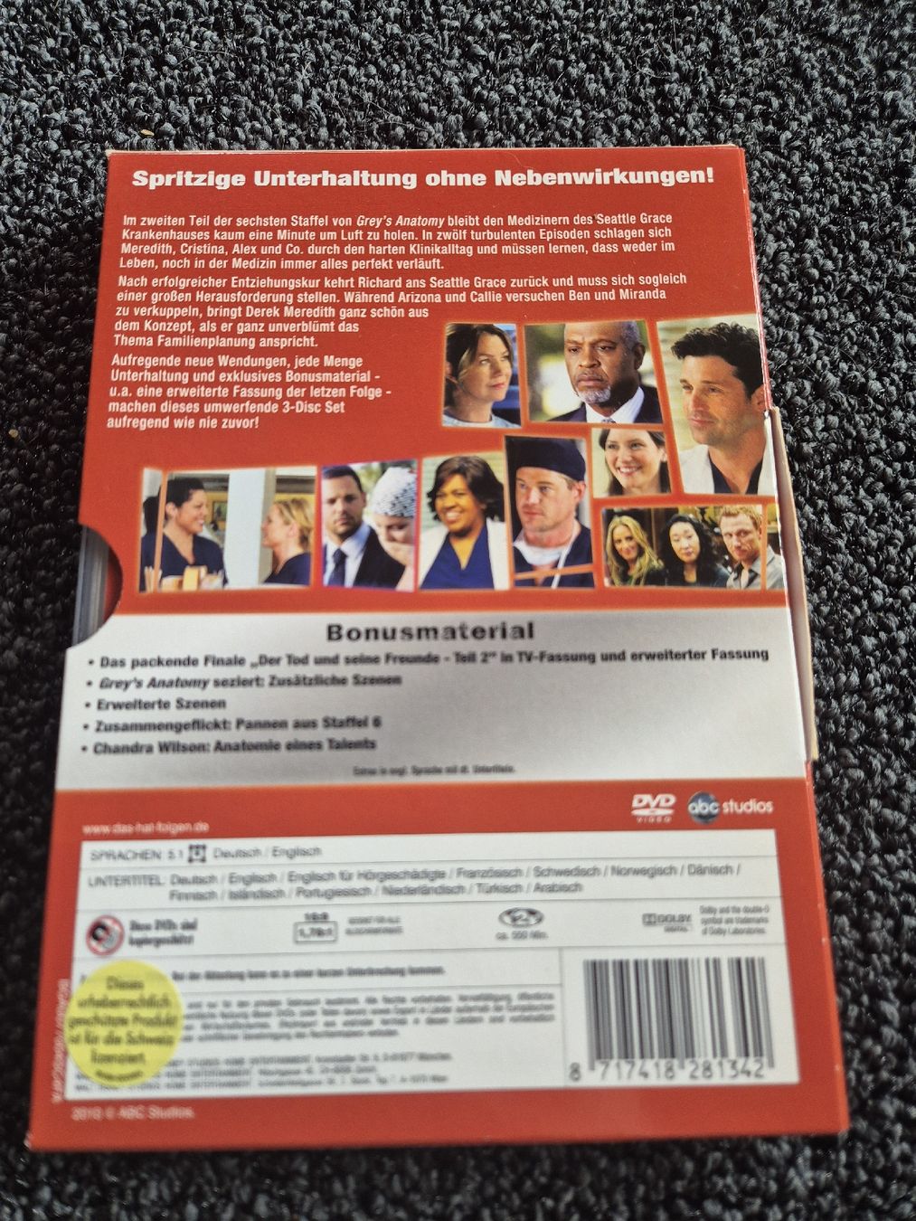 Tutti i DVDs: Grey's Anatomy - Staffel 6 Teil 2 – Usato da Ruswil venduto da jan_bxl5 1