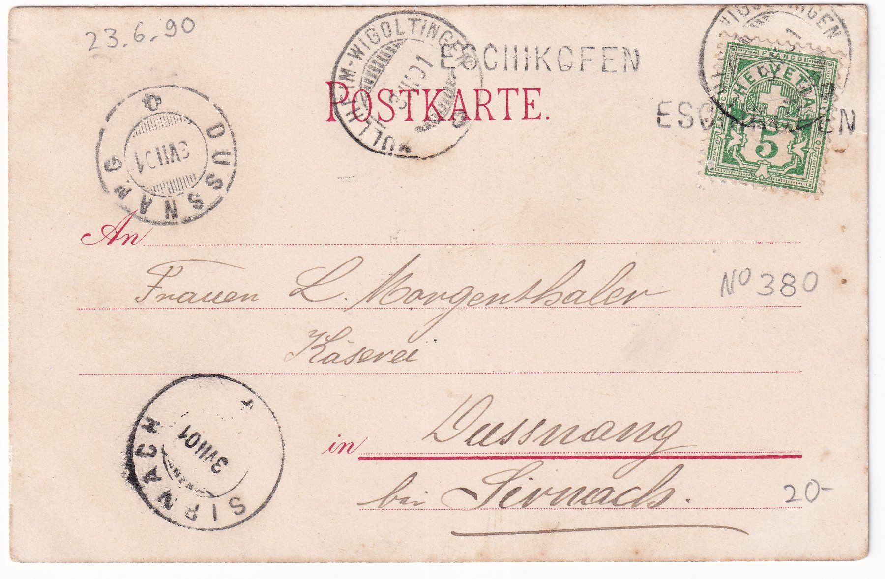 Cartoline postali: Gruss aus Thun  (1901) – Usato da Cormoret venduto da Pascalll2001 1