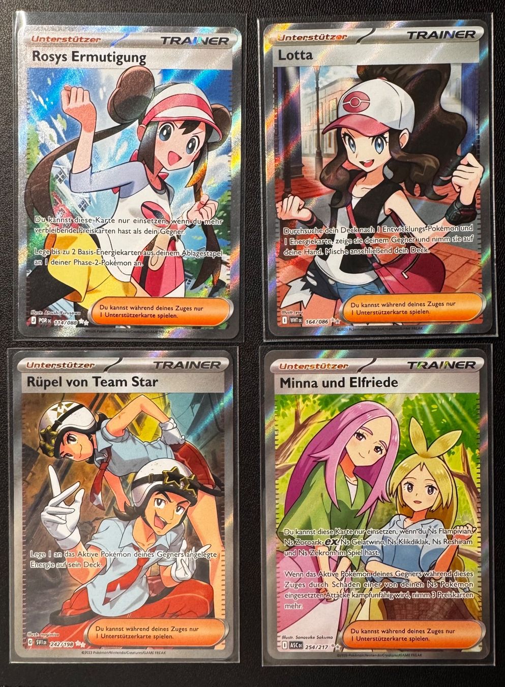 Pokémon Sammelbilder & Trading cards: 4x Pokemon Full Art Trainer Karten - Deutsch – Gebraucht aus Eschen von SenseiS3