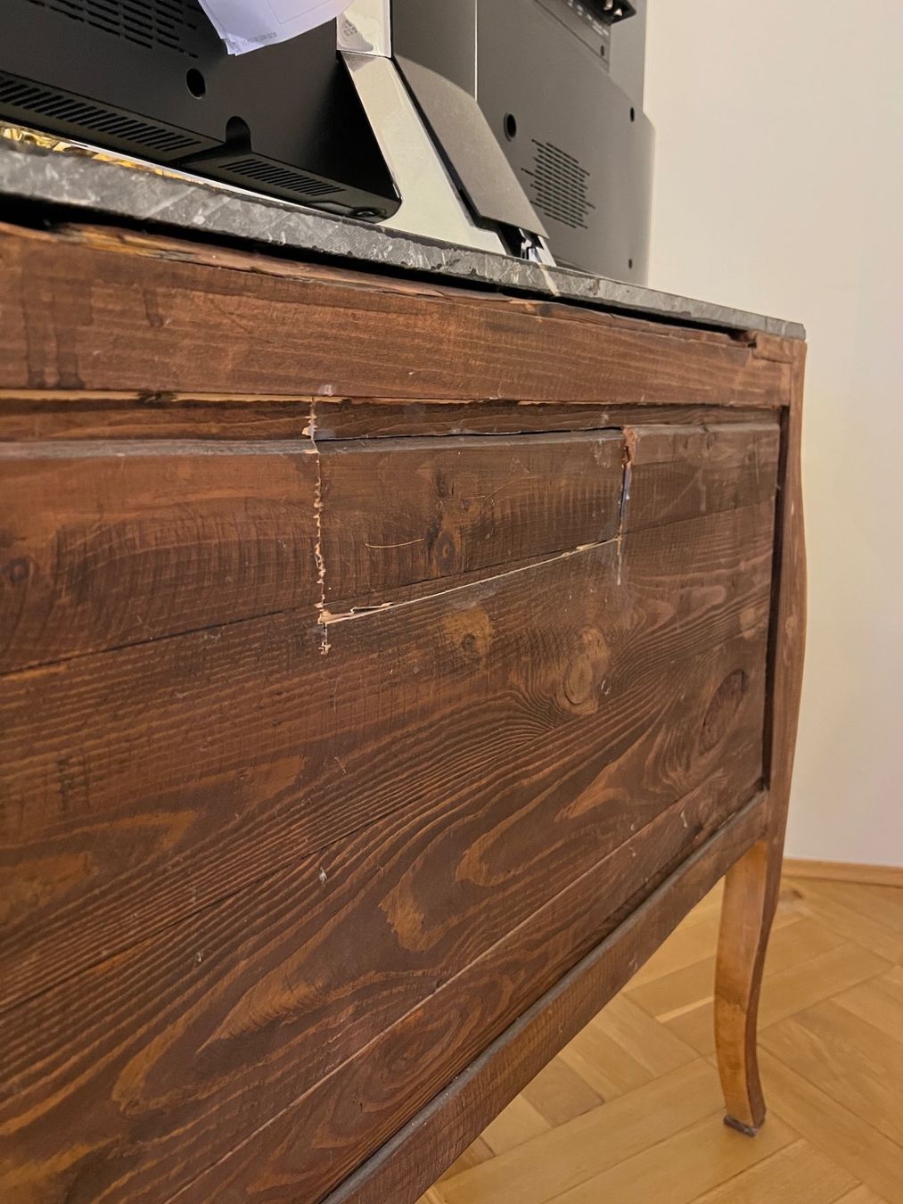 Cassettiere: Barock Kommode Barockstil Marmorplatte Messing Schrank – Usato da Gemünden venduto da GEUENWALD 9