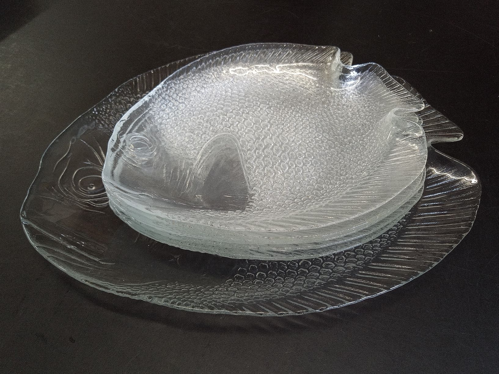 Teller: 7x Fischteller und grosse Platte aus Glas – Gebraucht aus Reiden von Zofi-Brocki 2