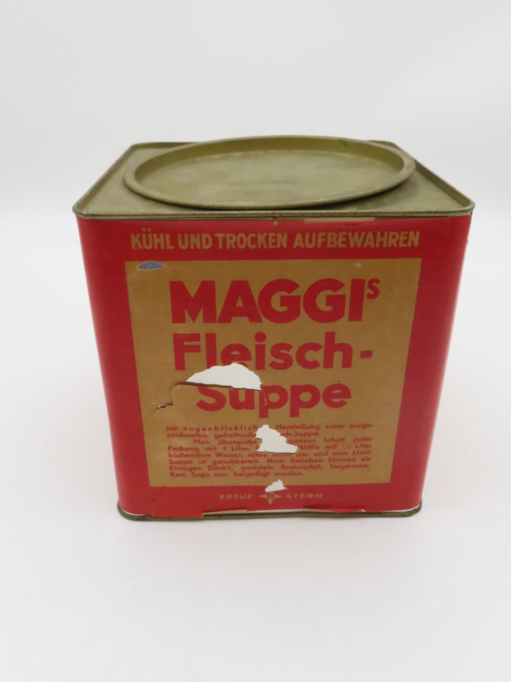 Barattoli: Alte Maggi Fleisch-Suppe Blechdose – Usato da Reinach BL venduto da WBZ-Flohmarkt 1