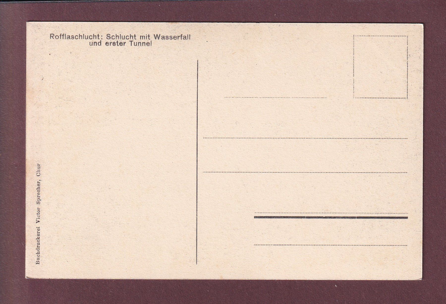 Cartoline postali: Andeer - ROFFLASCHLUCHT - Erster Tunnel – Usato da Pully venduto da nicecards 1