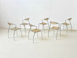 Stühle im Retro Stil mit Sitzflächen aus Acryl, 1980er Jahre