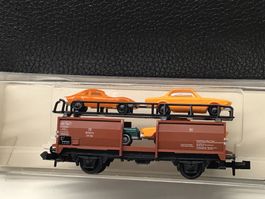Minitrix DB Autotransportwagen mit 2 Autos, Spur N