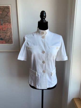 BOGNER: Neu/ungetragen - Edler weisser Kurzarm-Blazer, 36