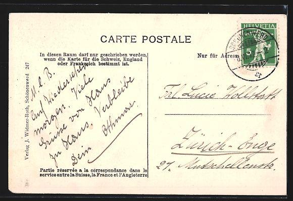 Cartoline postali: Schönenwerd, Ortsansicht mit Hügelpano – Usato da Berlin venduto da bartko-reher 1