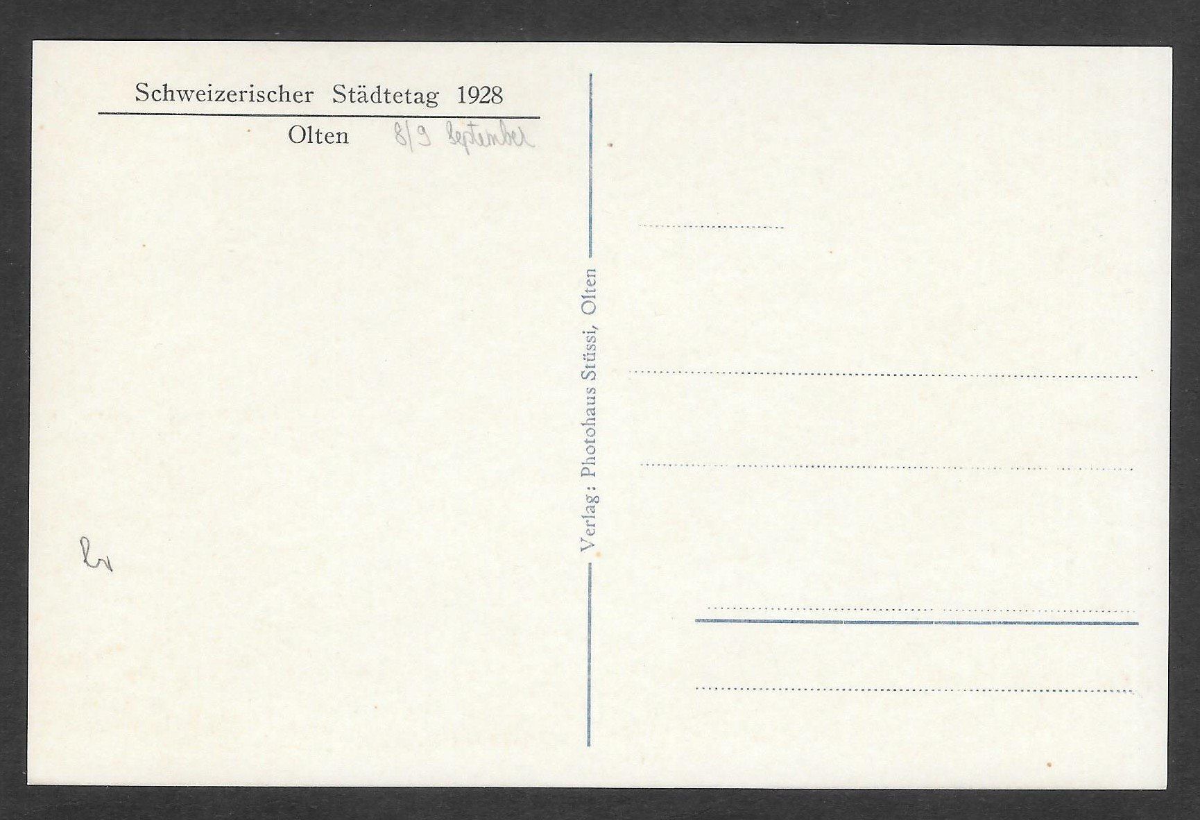 Cartoline postali: Olten Schweizerischer Städtetag 8./9.9.1928 – Usato da Olten venduto da clotaldi 1