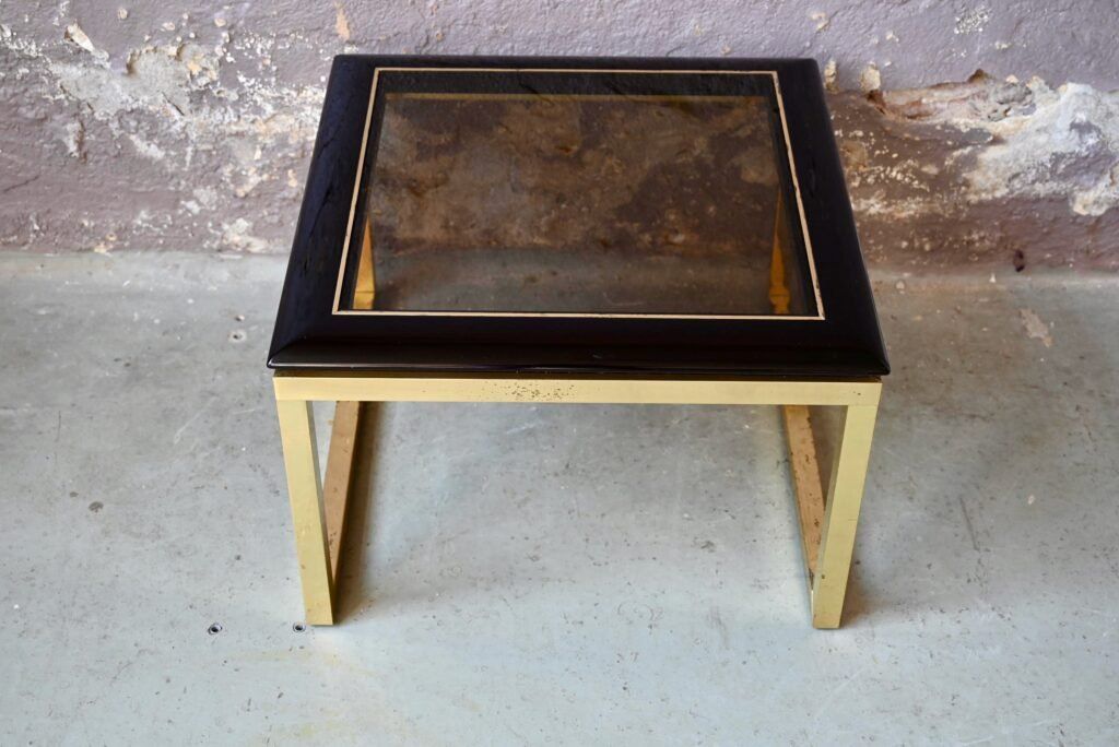 Tavoli: Table basse vintage noire et dorée hollywood regency design – Usato da COLMAR venduto da Sophiebellelurette 7