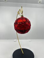 Rote Weihnachtskugel, Christbaumkugel, Glas, Top Zustand! (5