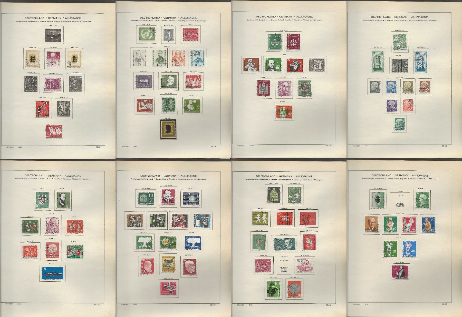 Tutti i francobolli: Marken Deutschland BRD 1955 bis 1958 – Usato da Au ZH venduto da xelagreb01