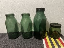4 Bülach-Gläser grün – 0,75 / 1,5 / 2 Liter