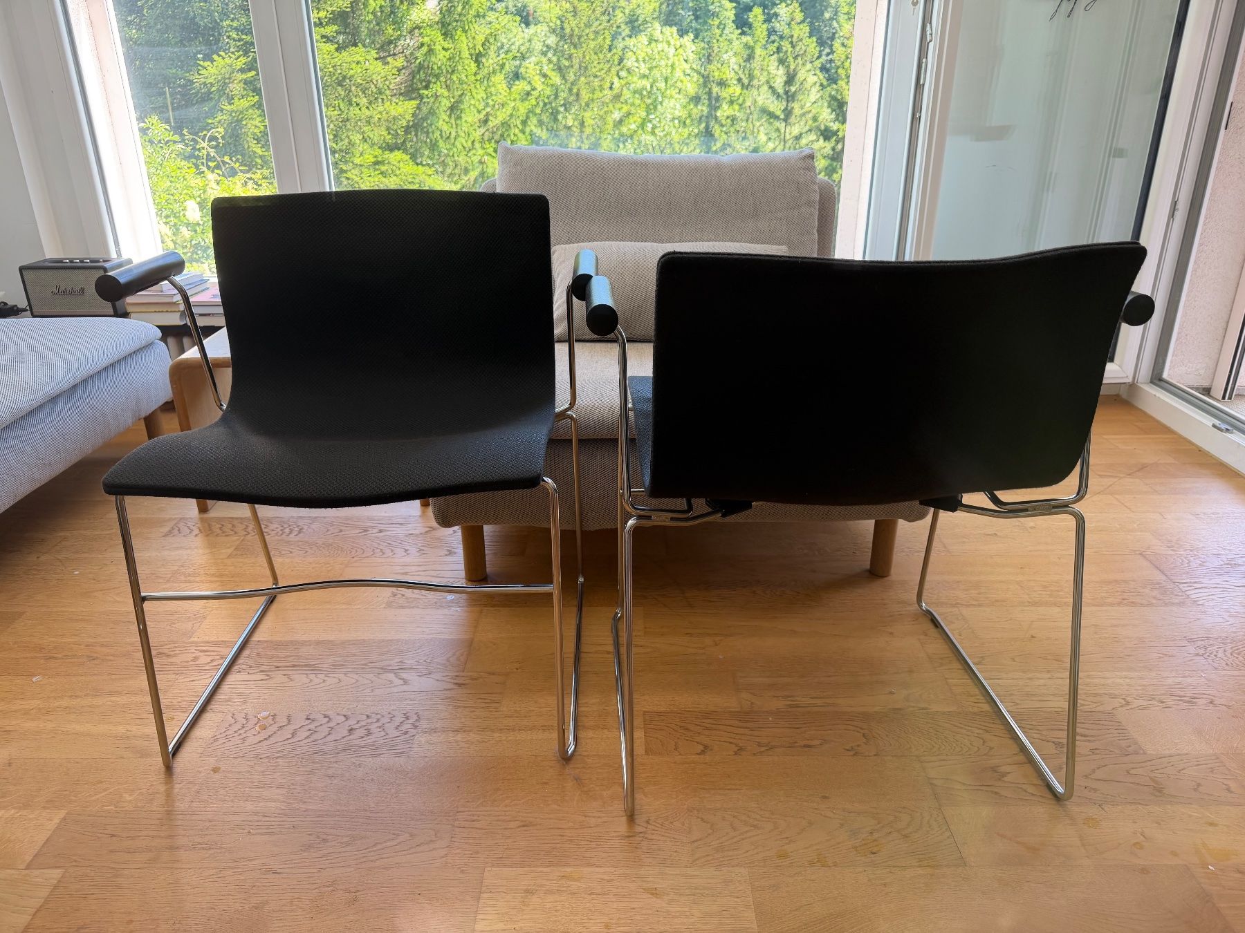 Knoll Stühle: Set 2 Stühle Knoll Stuhl mit gewebtem dicken Stoff – Gebraucht aus Nussbaumen AG von normajeanbaker 3