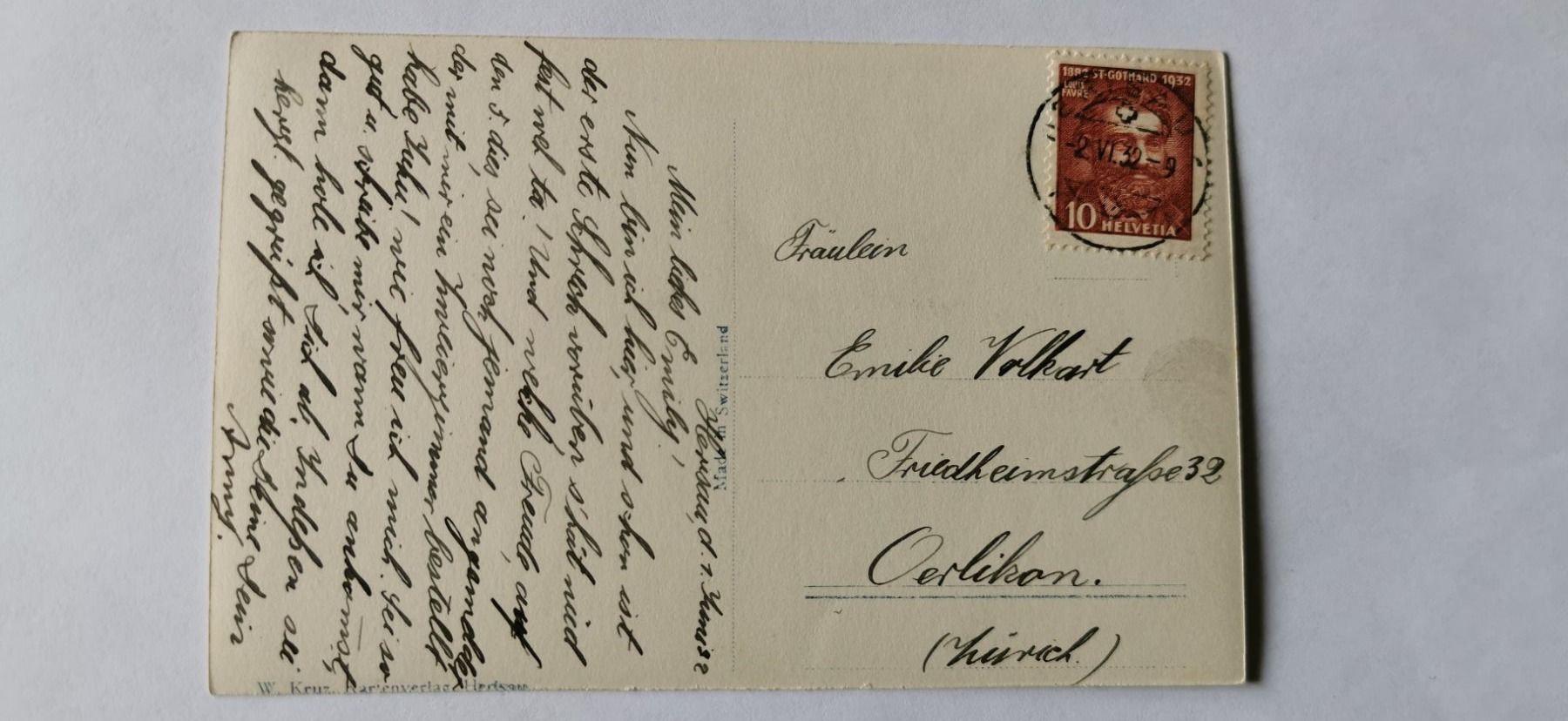 Cartoline postali: Postkarte 1932 – Usato da Aadorf venduto da Chnorli-Furz 1
