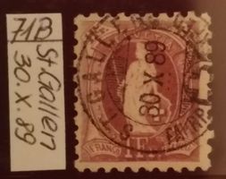 2846) 66B, Stehende Helvetia gro Zähnung Vollstempel Kt 150