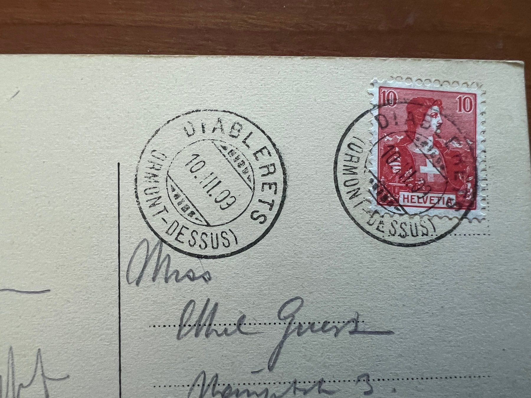 Cartoline postali: AK  1909 Diablerets Chalet Preserman  (G2036) – Usato da Hinwil venduto da Sidi4 1
