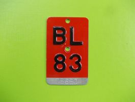 Velonummer / Fahrradnummer  BL 83