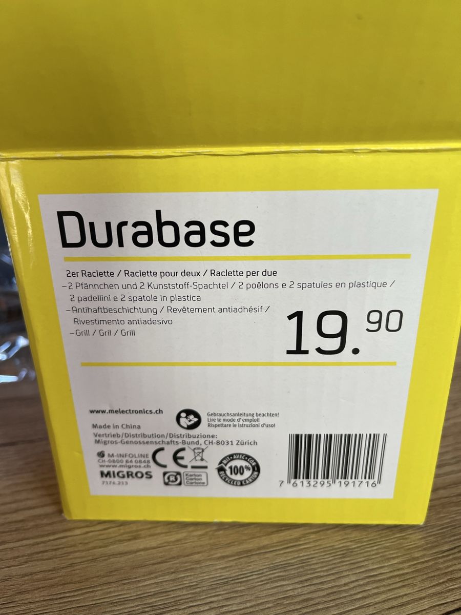 Durabase Elettrodomestici da cucina: Racletteöfeli Durabase ungebraucht – Nuovo (secondo la descrizione) da Fahrni b. Thun venduto da ams_56jv 2