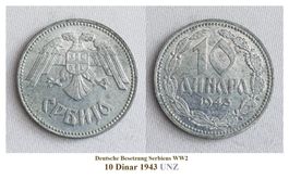 10 Dinar 1943 Serbien WW2 (Lot 43)