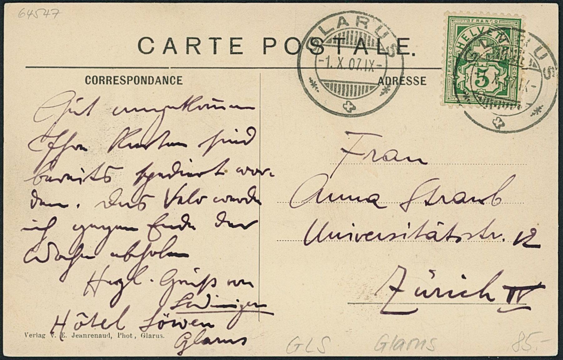 Cartes postales: GLS Glarus – D'occasion à Schindellegi par leecollect 1