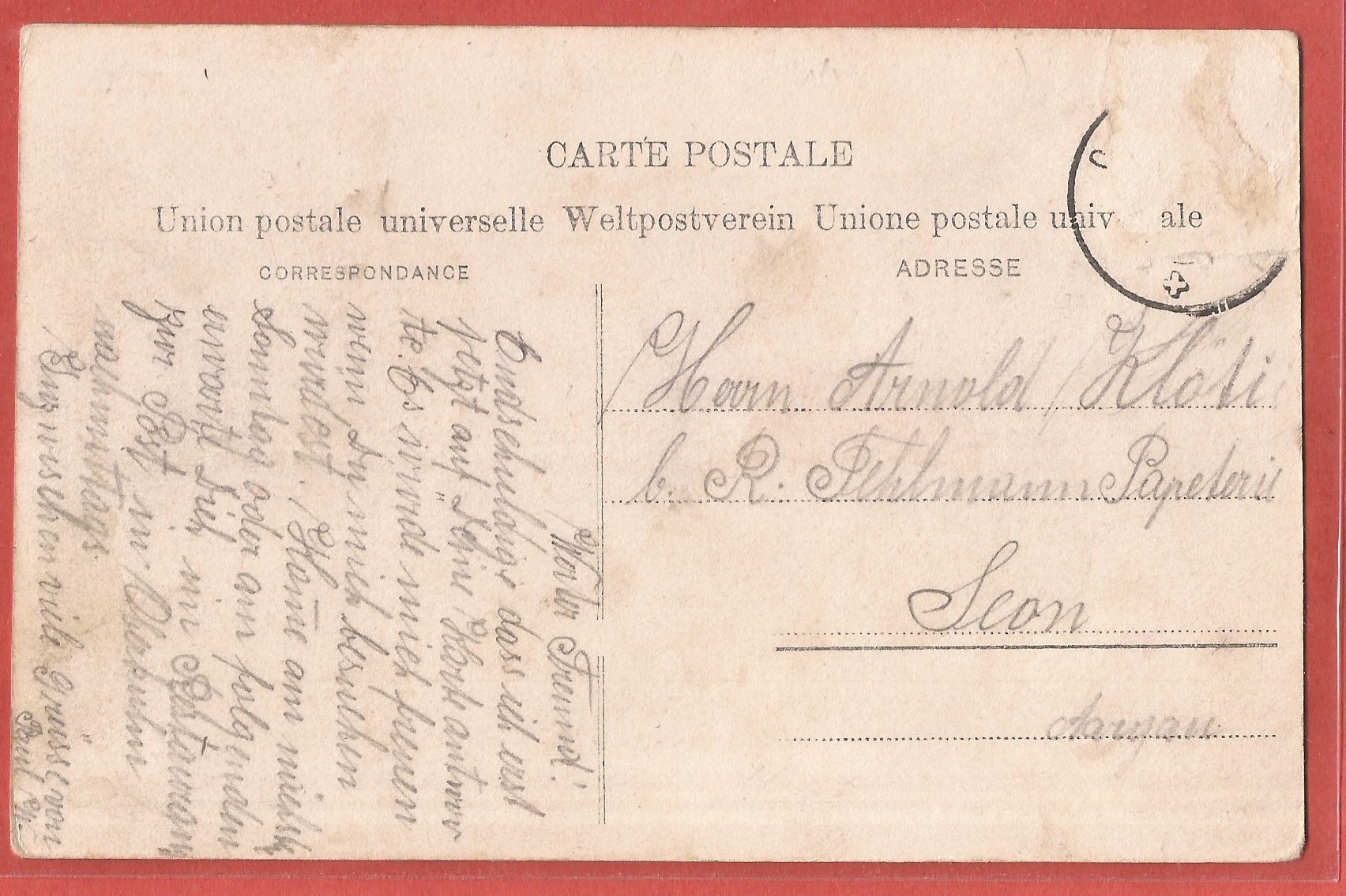 Cartoline postali: Unterkulm mit Bahnlinie im Dorf - ca. 1910 – Usato da Fislisbach venduto da Porano 1