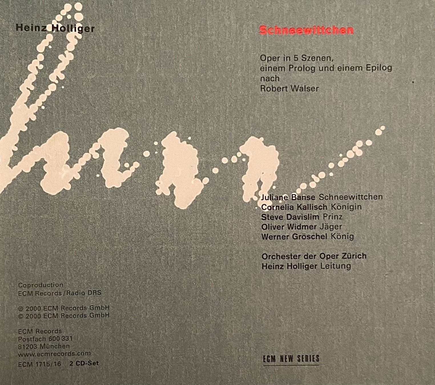 CD: CDs Heinz Holliger – Schneewittchen • CD-Boxset – Usato da Luzern venduto da Lycka 1