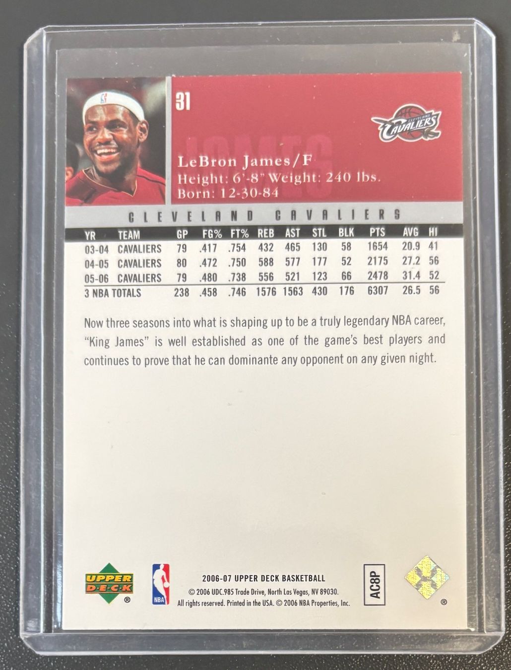 Nba Cartes à collectionner: NBA Lebron James 2006-07 Upper Deck Card Cavs Card – Neuf (Voir description) à Muri b. Bern par winningloser 1