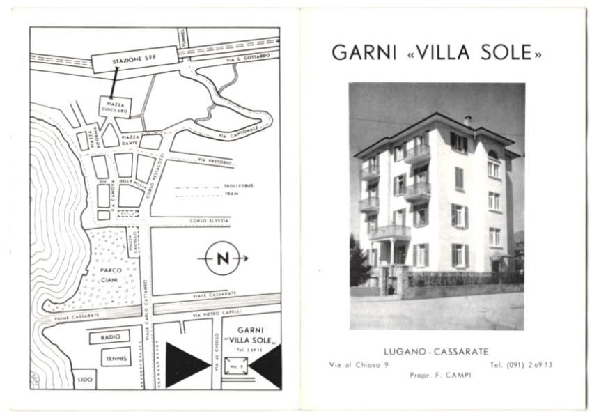 Sonstiges zum Sammeln & Seltenes: Vertreterkarte Lugano-Cassarate, Garni V – Gebraucht aus Berlin von bartko-reher