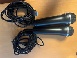 Microphones USB noirs 2 pcs bon état pour WII