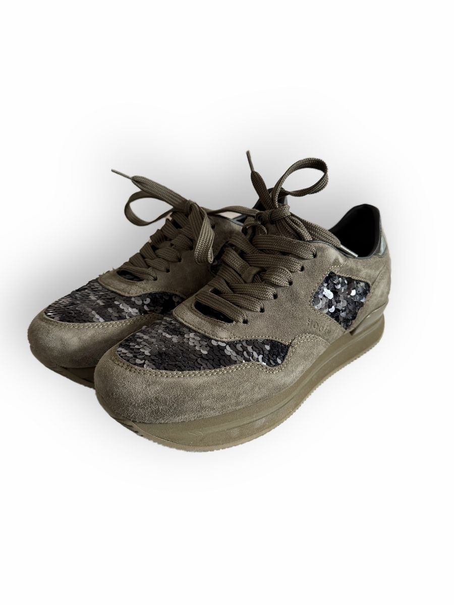 Damenschuhe: Baskets Hogan daim kaki avec sequins – Neu (gemäss Beschreibung) aus Bruson von yoard 1