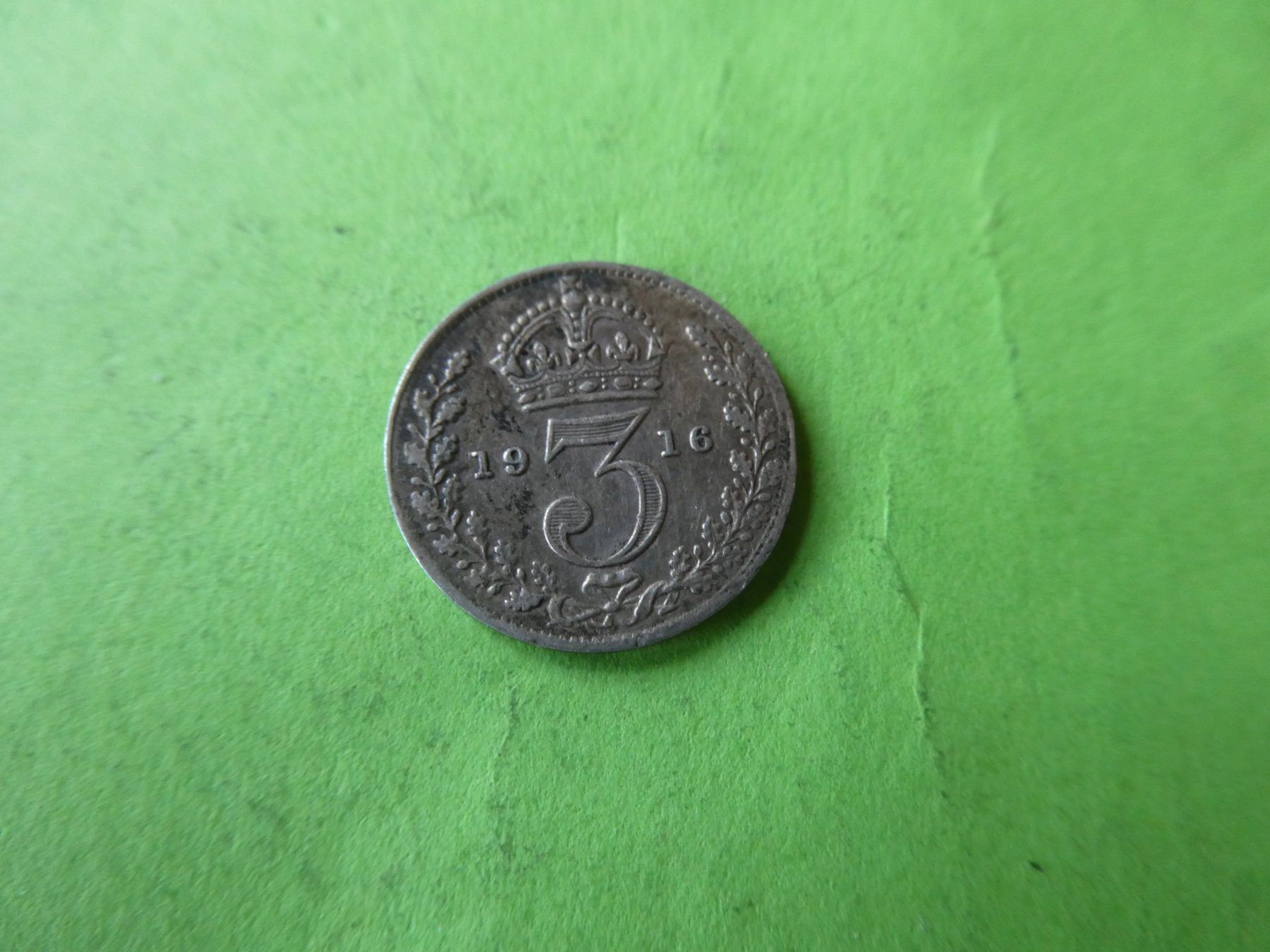 Alle Münzen: Grossbritannien 1916, 3 Pence  - Silber – Gebraucht aus Hinterforst von Rohusri 1