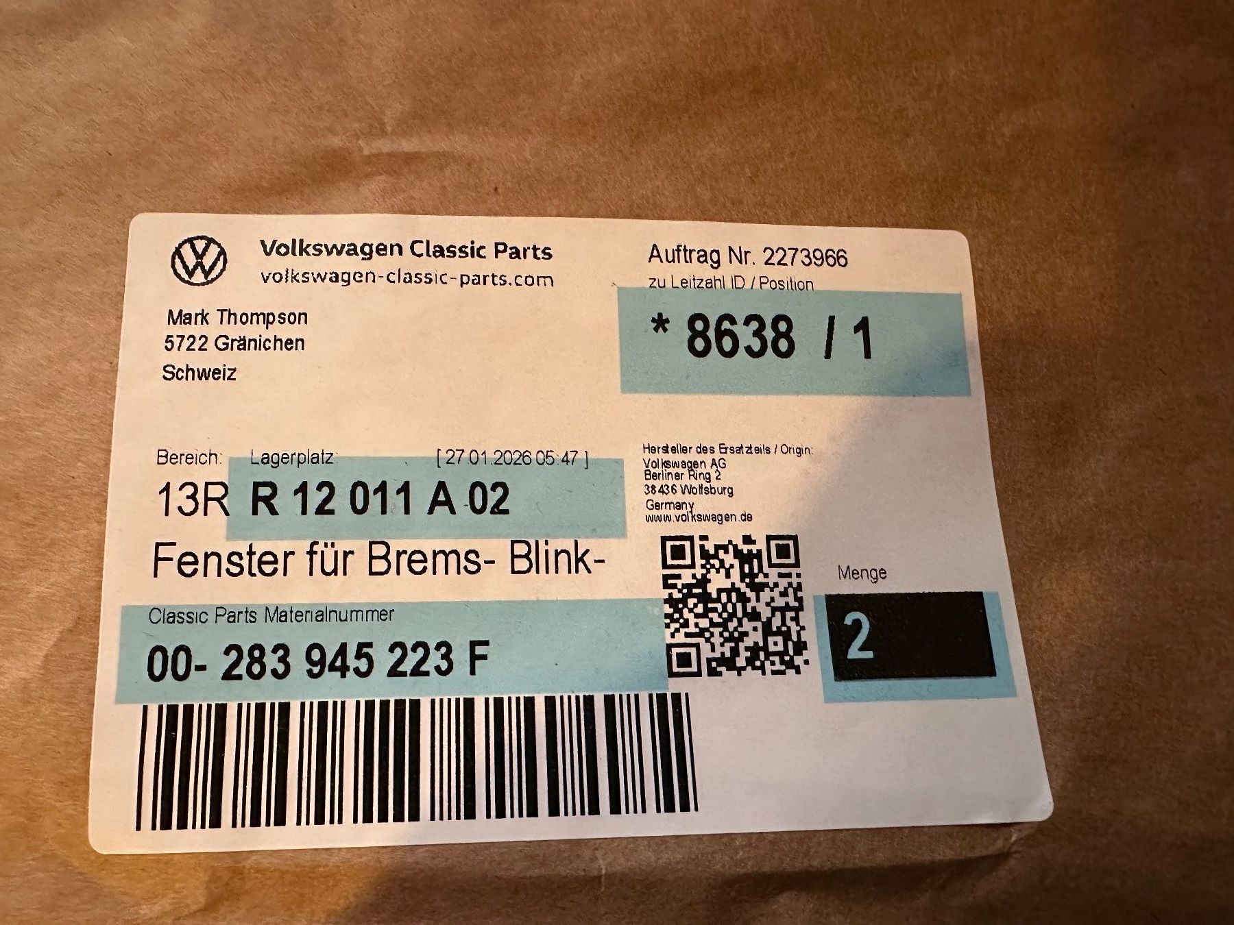 VW Tutti pezzi di ricambio auto: VW LT Taillight Lense / Rückleuchten – Usato da Gränichen venduto da Amuraivel 1
